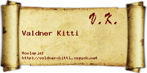 Valdner Kitti névjegykártya